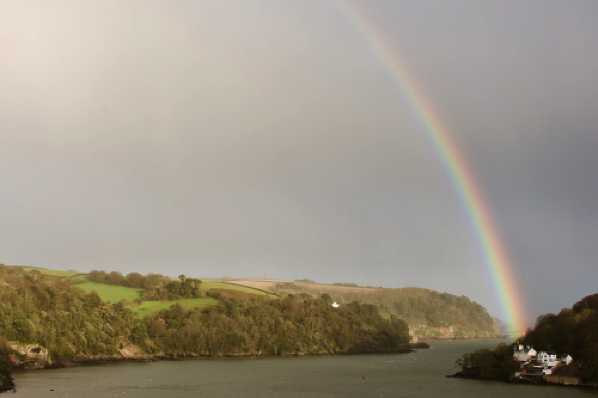 12 March 2020 - 17-12-17 
You'll get wet looking for that pot of gold from this rainbow.
--------------
Rainbow over river Dart